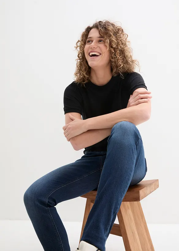 Jeg&iacute;ny s pohodln&yacute;m pasem, Mid Waist, bonprix