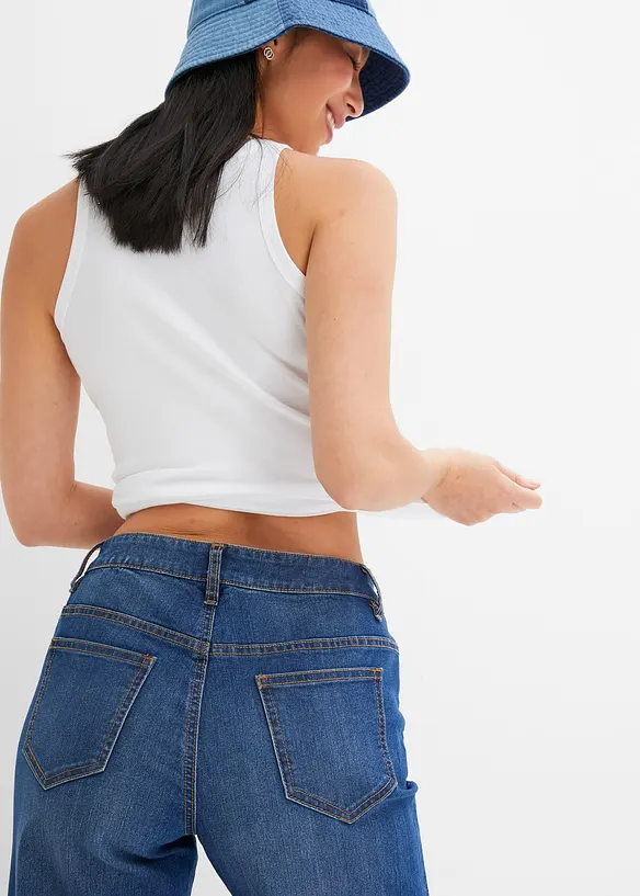 Strečov&eacute; dž&iacute;ny Wide Leg, Mid Waist, bonprix