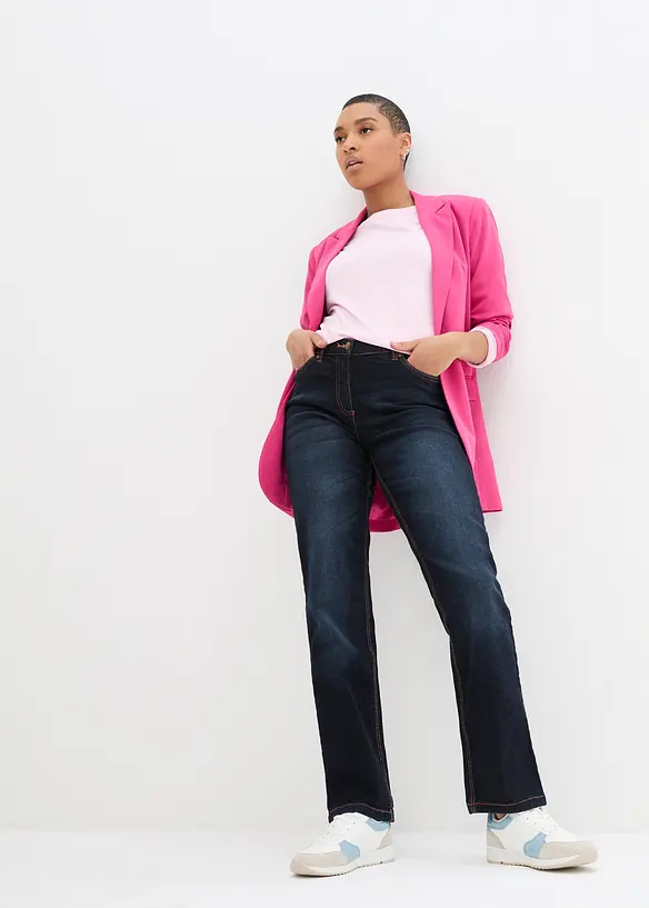 Dž&iacute;ny Straight, Mid Waist, pohodln&yacute; pas, bonprix