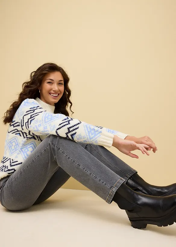 Strečov&eacute; dž&iacute;ny Mid Waist, Straight, bonprix