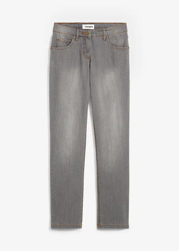 Strečov&eacute; dž&iacute;ny Mid Waist, Straight, bonprix