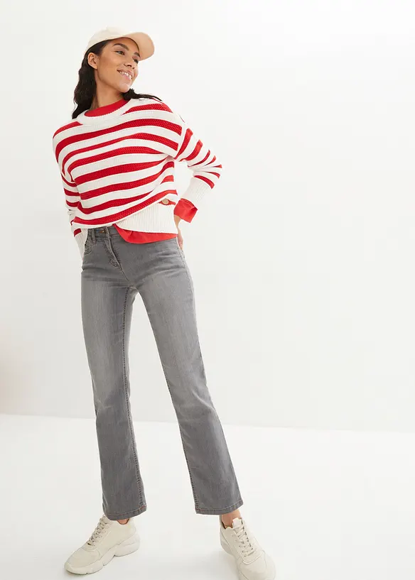 Strečov&eacute; dž&iacute;ny Mid Waist, Straight, bonprix