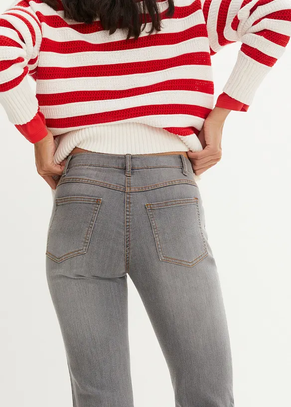 Strečov&eacute; dž&iacute;ny Mid Waist, Straight, bonprix