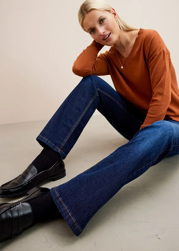 Strečov&eacute; dž&iacute;ny Bootcut, Mid Waist, bonprix