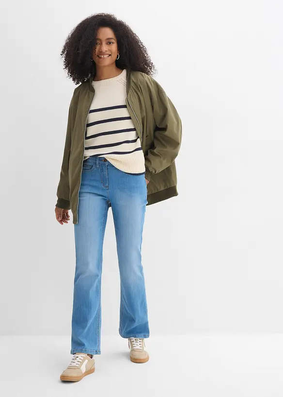 Strečov&eacute; dž&iacute;ny Bootcut, Mid Waist, bonprix