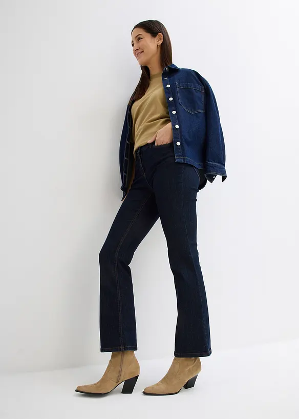 Strečov&eacute; dž&iacute;ny Bootcut, Mid Waist, bonprix