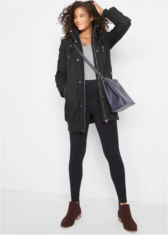 Dlouh&aacute; bunda s kapuc&iacute;, vatovan&aacute;, bonprix