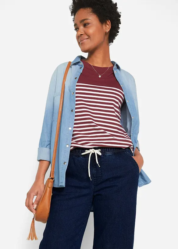 Strečov&eacute; dž&iacute;ny Wide Leg, Mid Waist, bonprix