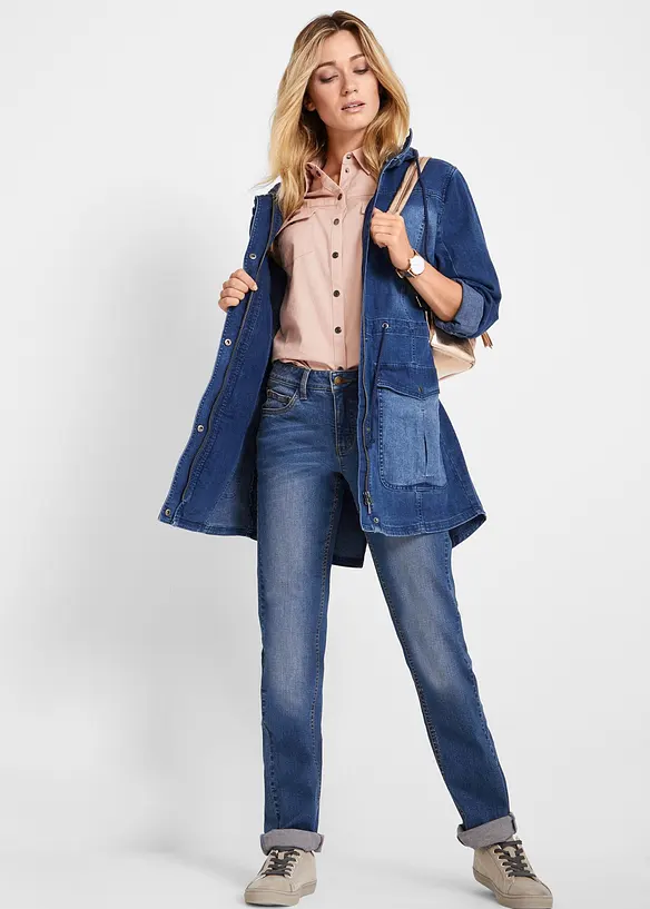 Strečov&eacute; Straight dž&iacute;ny Mid Waist, bonprix