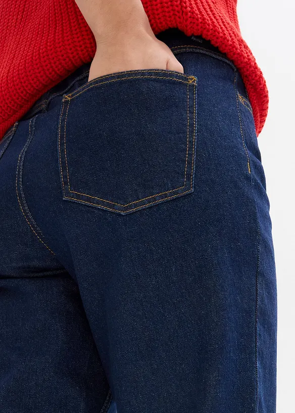 Mom dž&iacute;ny, High Waist, zkr&aacute;cen&eacute;, bonprix