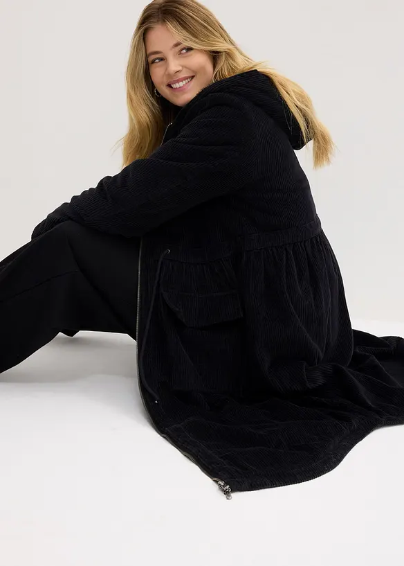 Man&scaron;estrov&yacute; kab&aacute;t s kapuc&iacute; s medv&iacute;dkov&yacute;m fl&iacute;sem, z čist&eacute; bavlny, bonprix