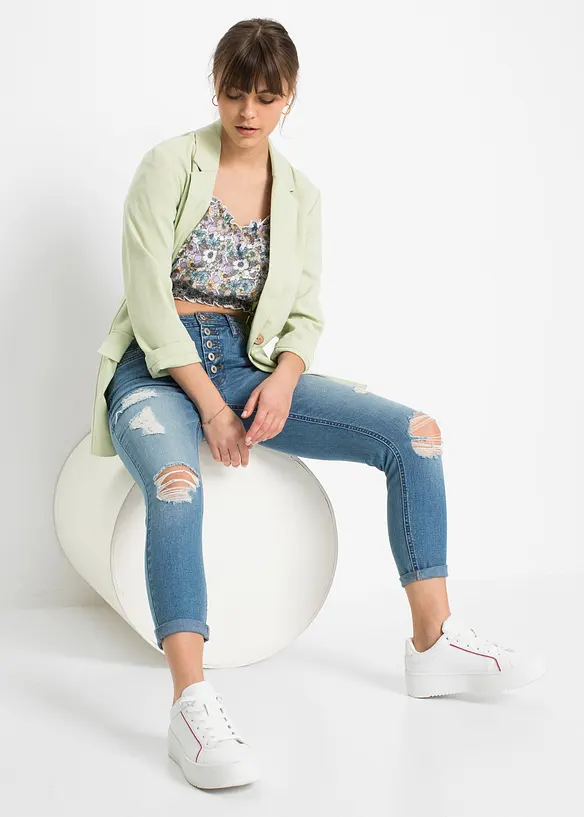 Zkr&aacute;cen&eacute; dž&iacute;ny Skinny Destroyed, bonprix