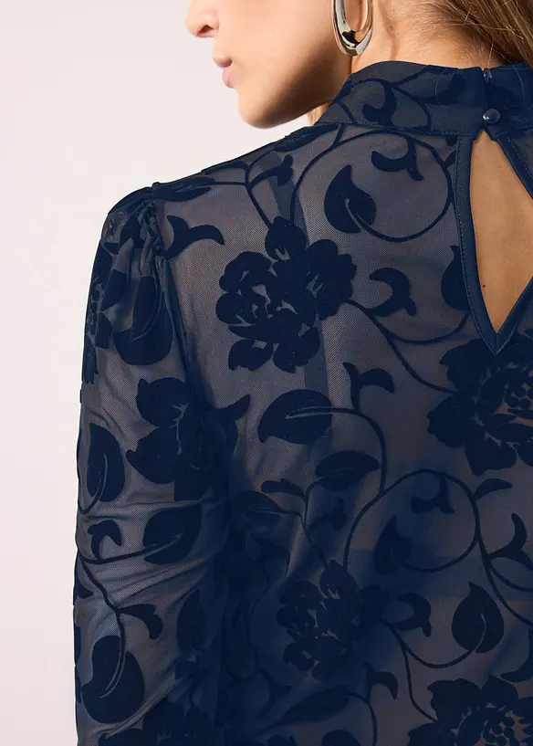 Triko s dlouh&yacute;m ruk&aacute;vem, lehce průhledn&eacute;, bonprix