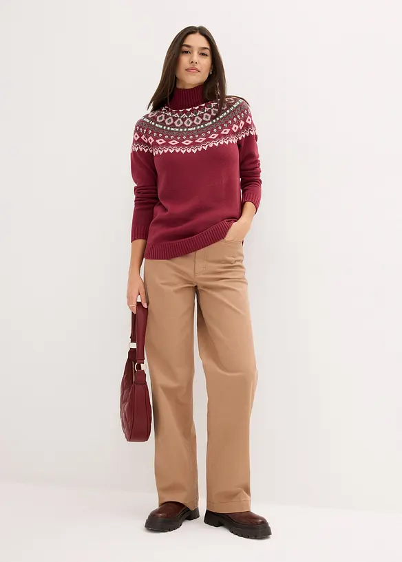 Svetr s rol&aacute;kov&yacute;m l&iacute;mcem, bonprix