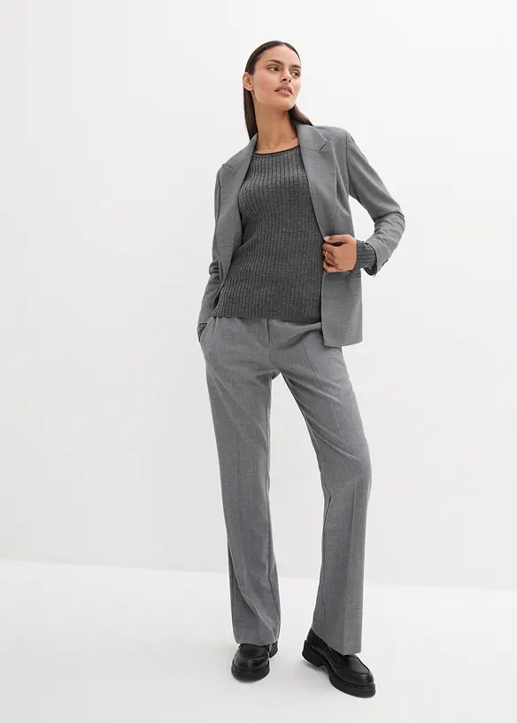 Žebrovan&yacute; svetr z merino vlny, bonprix