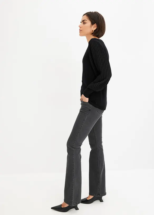 Svetr s plisovan&yacute;mi ruk&aacute;vy, bonprix