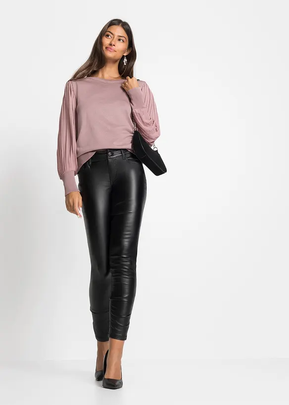 Svetr s plisovan&yacute;mi ruk&aacute;vy, bonprix