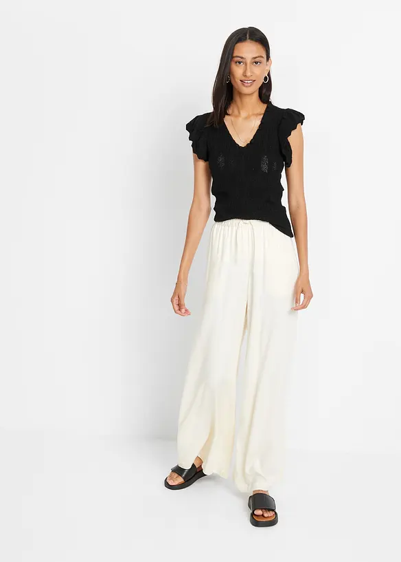 Tričko z ažurov&eacute; pleteniny, bonprix