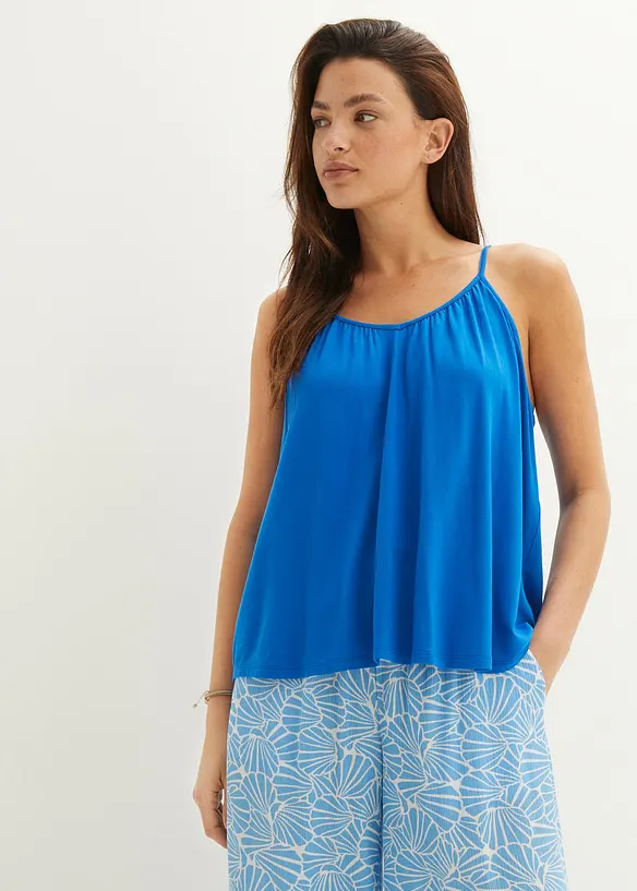 Top se &scaron;pagetov&yacute;mi ram&iacute;nky, ze spl&yacute;vav&eacute; visk&oacute;zy, bonprix