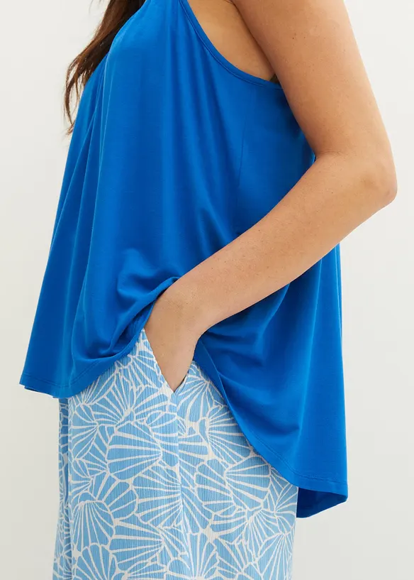 Top se &scaron;pagetov&yacute;mi ram&iacute;nky, ze spl&yacute;vav&eacute; visk&oacute;zy, bonprix