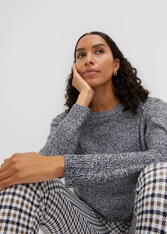 Svetr s kulat&yacute;m v&yacute;střihem, bonprix