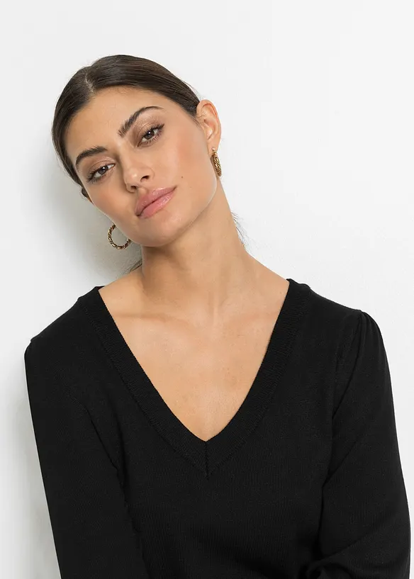 Svetr z jemn&eacute; pleteniny ze směsi s visk&oacute;zou, bonprix