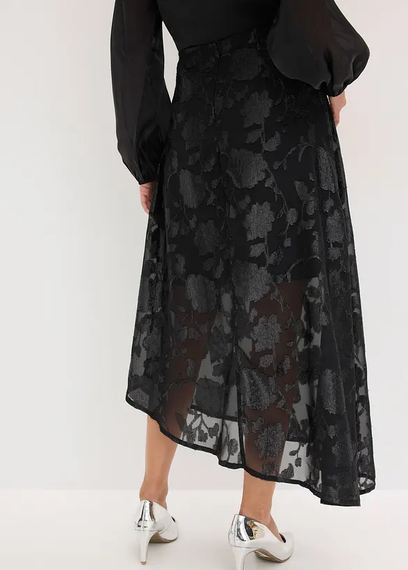 Maxi sukně s asymetrick&yacute;m lemem, bonprix