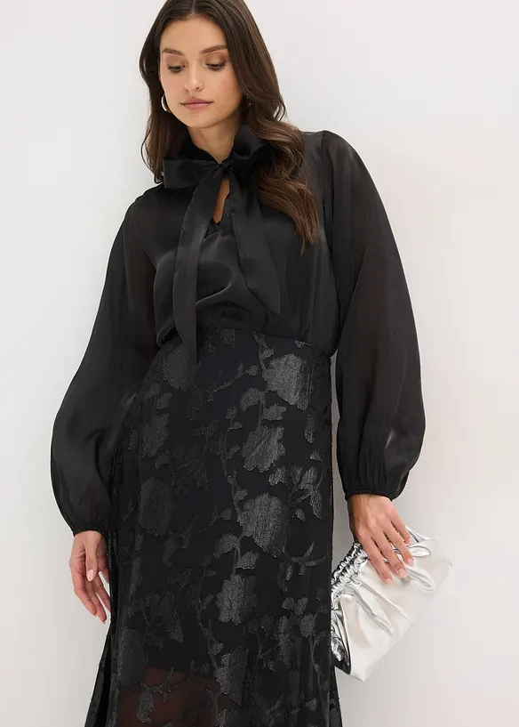 Maxi sukně s asymetrick&yacute;m lemem, bonprix