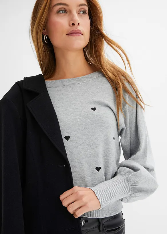 Svetr z jemn&eacute; pleteniny z visk&oacute;zov&eacute; směsi, bonprix