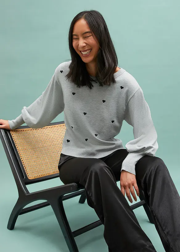 Svetr z jemn&eacute; pleteniny z visk&oacute;zov&eacute; směsi, bonprix