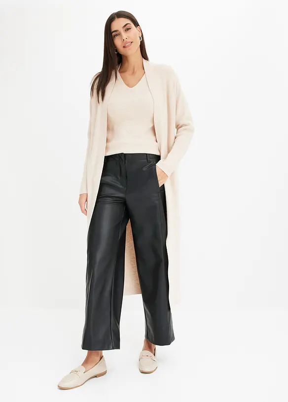 Žebrovan&yacute; svetr s visk&oacute;zou, kr&aacute;tk&yacute; ruk&aacute;v, bonprix