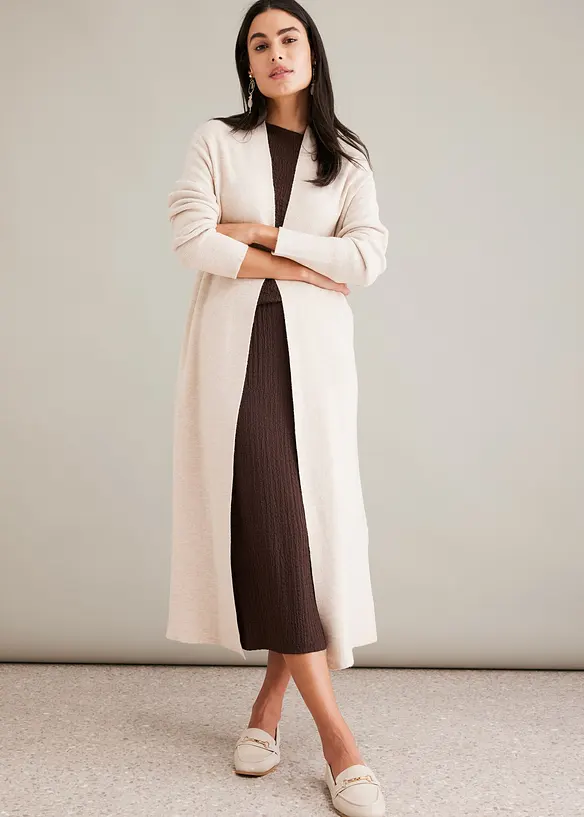 Dlouh&yacute; pleten&yacute; kab&aacute;tek s visk&oacute;zou, bonprix