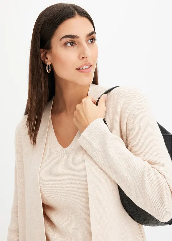 Dlouh&yacute; pleten&yacute; kab&aacute;tek s visk&oacute;zou, bonprix