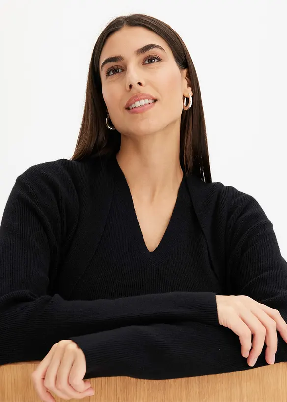 Dlouh&yacute; pleten&yacute; kab&aacute;tek s visk&oacute;zou, bonprix