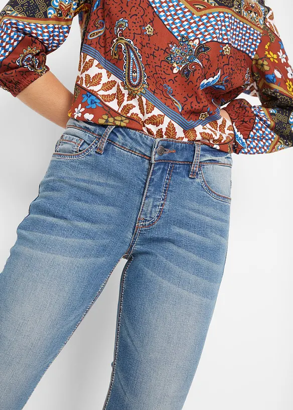 Strečov&eacute; dž&iacute;ny, Straight, Mid Waist, bonprix