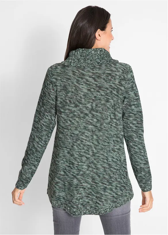 Pončo-svetr s dlouh&yacute;m ruk&aacute;vem, bonprix