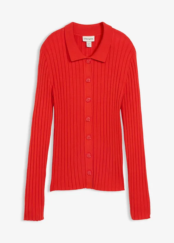 Žebrovan&eacute; triko ze spl&yacute;vav&eacute; visk&oacute;zov&eacute; směsi, bonprix