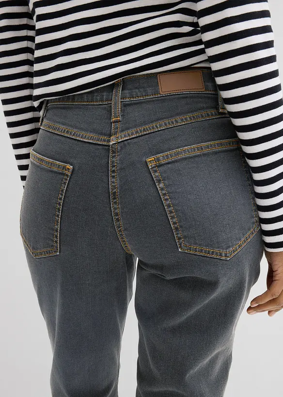 Straight dž&iacute;ny Mid Waist, strečov&eacute;, bonprix