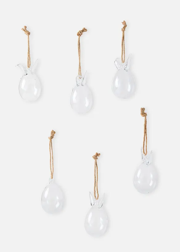 Skleněn&eacute; z&aacute;věsn&aacute; dekorace: zaj&iacute;čci (6 ks v balen&iacute;), bonprix