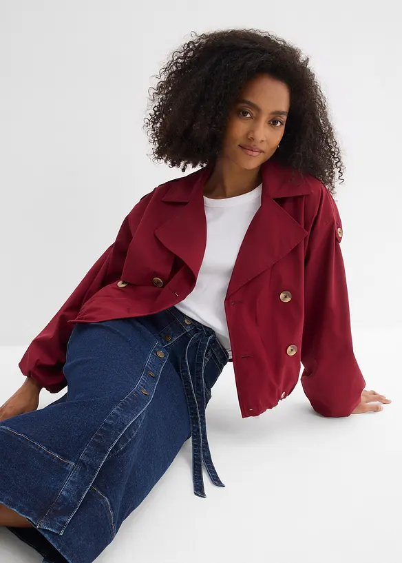 Dž&iacute;nov&aacute; midi sukně s knofl&iacute;kovou li&scaron;tou, bonprix