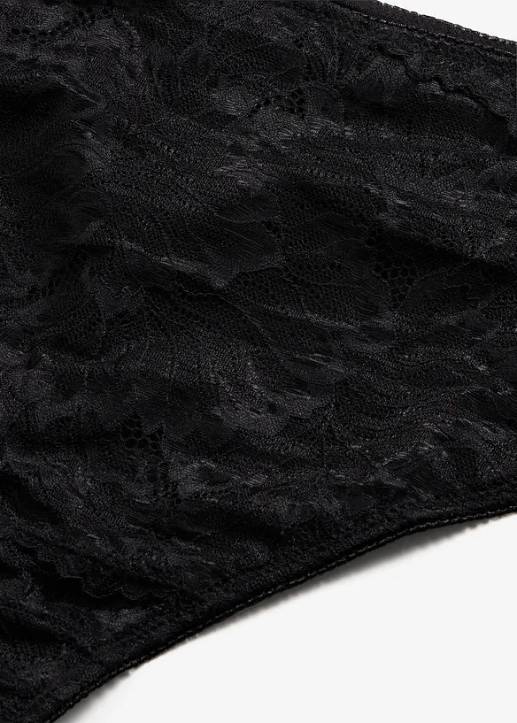 Vysok&eacute; kalhotky tanga s jemnou krajkou, bonprix