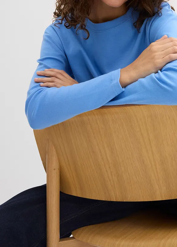 Triko s dlouh&yacute;m ruk&aacute;vem, z těžk&eacute;ho materi&aacute;lu z čist&eacute; organick&eacute; bavlny, bonprix