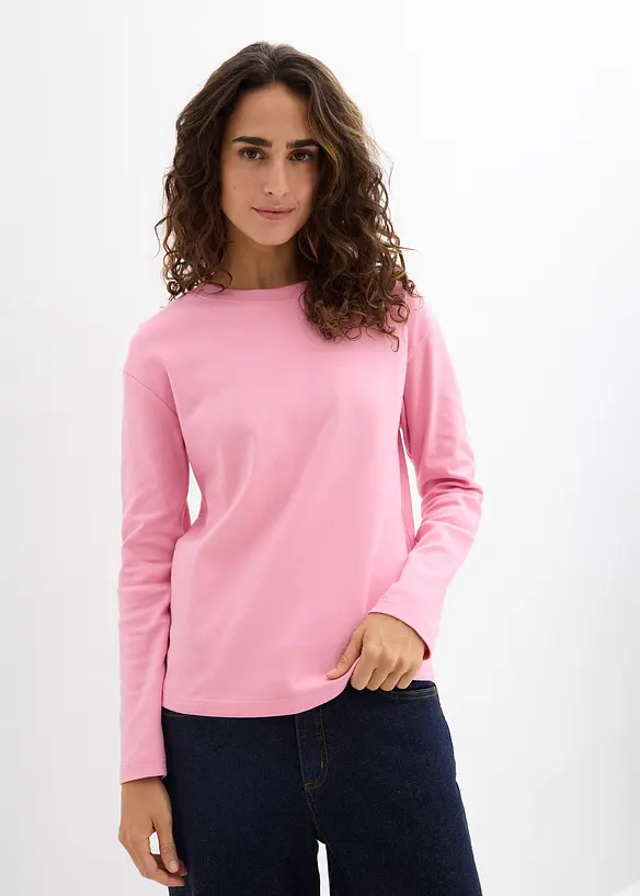 Triko s dlouh&yacute;m ruk&aacute;vem, z těžk&eacute;ho materi&aacute;lu z čist&eacute; organick&eacute; bavlny, bonprix