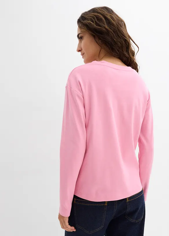 Triko s dlouh&yacute;m ruk&aacute;vem, z těžk&eacute;ho materi&aacute;lu z čist&eacute; organick&eacute; bavlny, bonprix