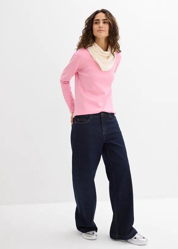 Triko s dlouh&yacute;m ruk&aacute;vem, z těžk&eacute;ho materi&aacute;lu z čist&eacute; organick&eacute; bavlny, bonprix