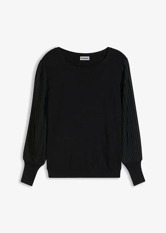 Svetr s plisovan&yacute;mi ruk&aacute;vy, bonprix