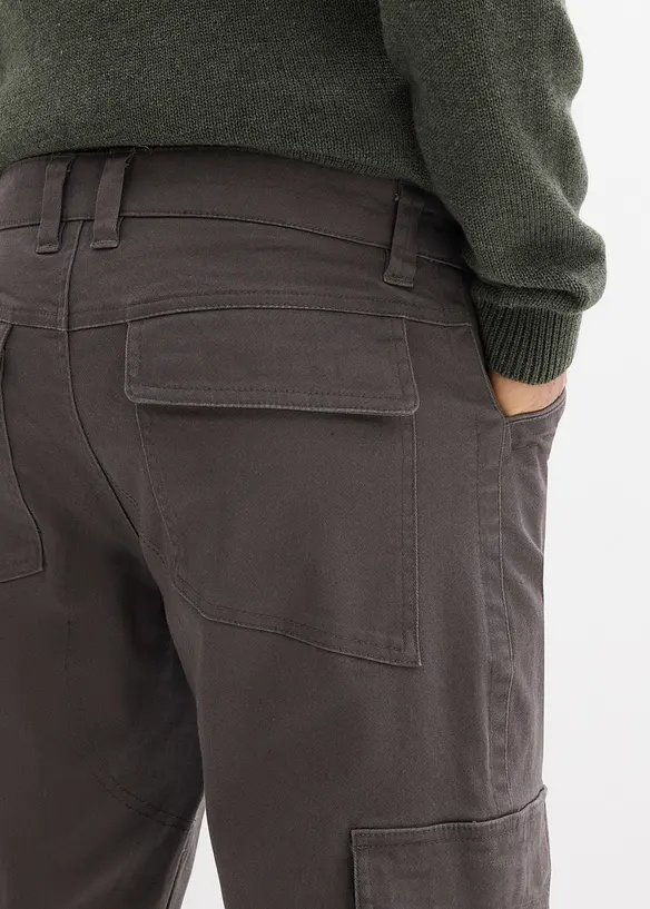 Cargo kalhoty z čist&eacute; bavlny, střih Relaxed Fit, Tapered, bonprix