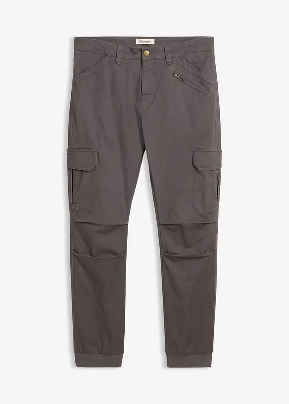 Cargo kalhoty z čist&eacute; bavlny, střih Relaxed Fit, Tapered, bonprix