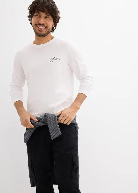 Tričko s dlouh&yacute;m ruk&aacute;vem a strečem, Slim Fit, bonprix