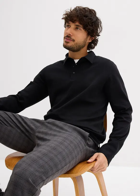 P&oacute;lo tričko s dlouh&yacute;m ruk&aacute;vem, z velmi měkk&eacute; bavlny, Slim Fit, bonprix